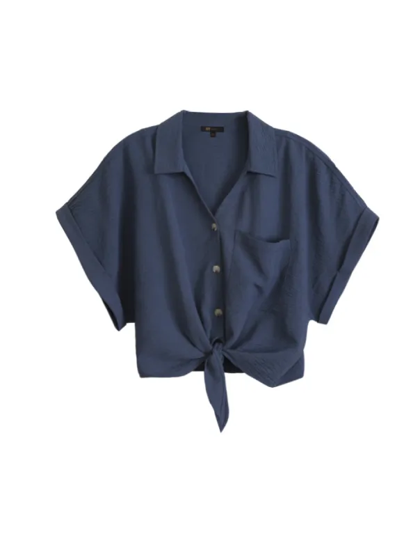 Crop Dolman Tie Front Top sold by Daily Thread