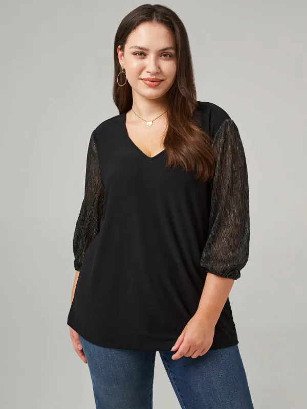Sweetheart Neck Ruched Sleeve Top sold by Daily Thread