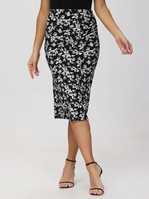 Disty Floral Ruched Maxi Skirt sold by Daily Thread