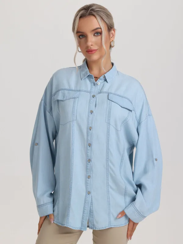 Button Down Denim Shirt sold by Daily Thread
