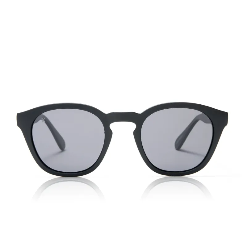 larchmont - matte black + grey sunglasses sold by Dime Optics