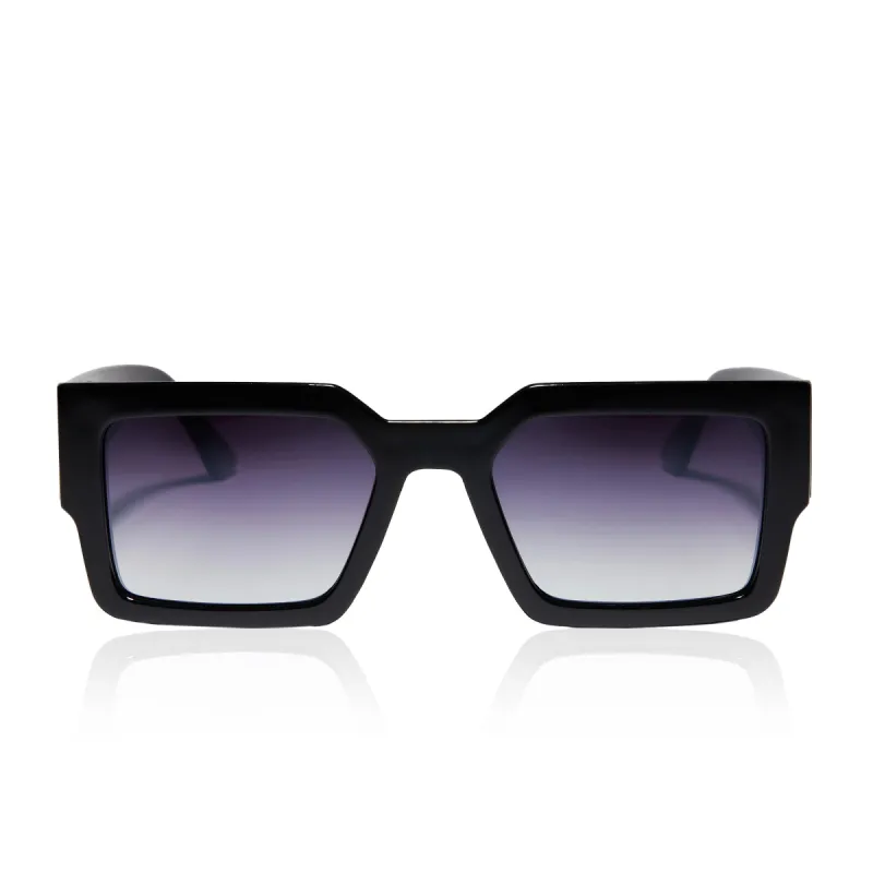 essentials - black + grey gradient flash polarized sunglasses sold by Dime Optics