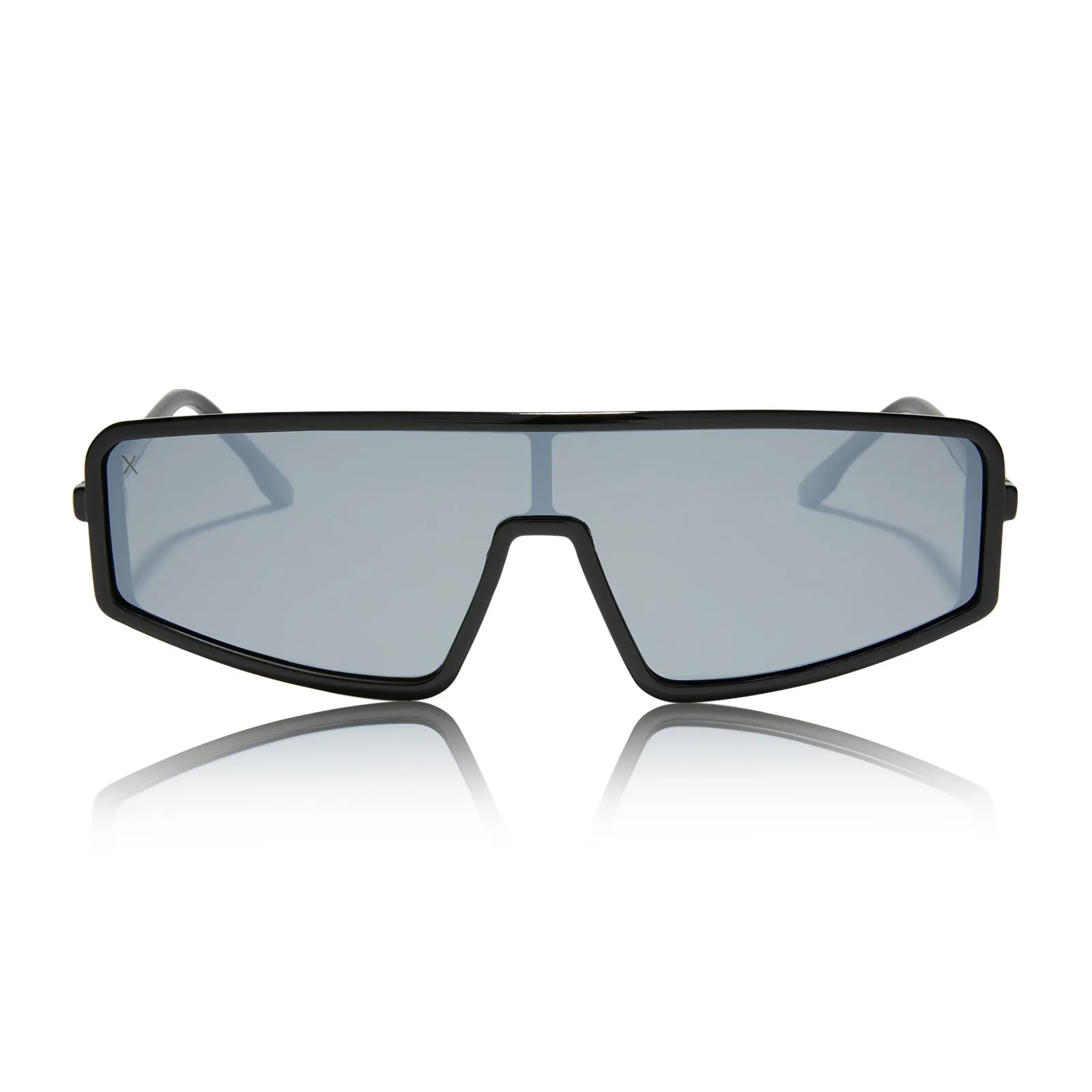 mira - black + grey w/ silver flash polarized sunglasses sold by Dime Optics