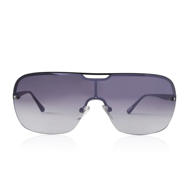 wilshire - black + grey to clear gradient flash sunglasses sold by Dime Optics