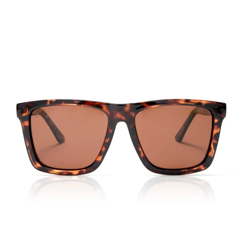 hangback - tortoise + brown polarized sunglasses sold by Dime Optics