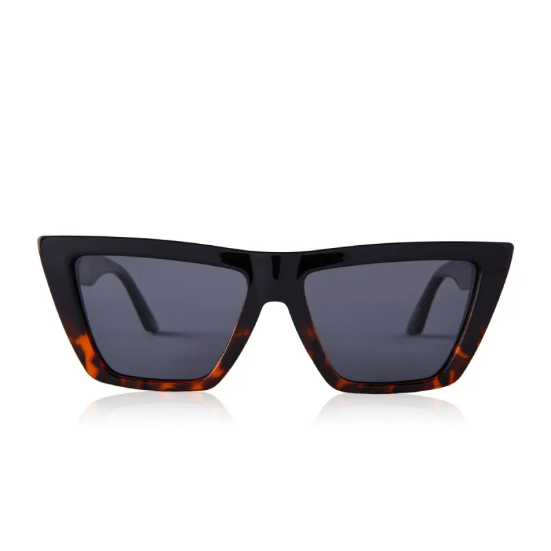 melrose - black/tortoise + solid grey sunglasses sold by Dime Optics