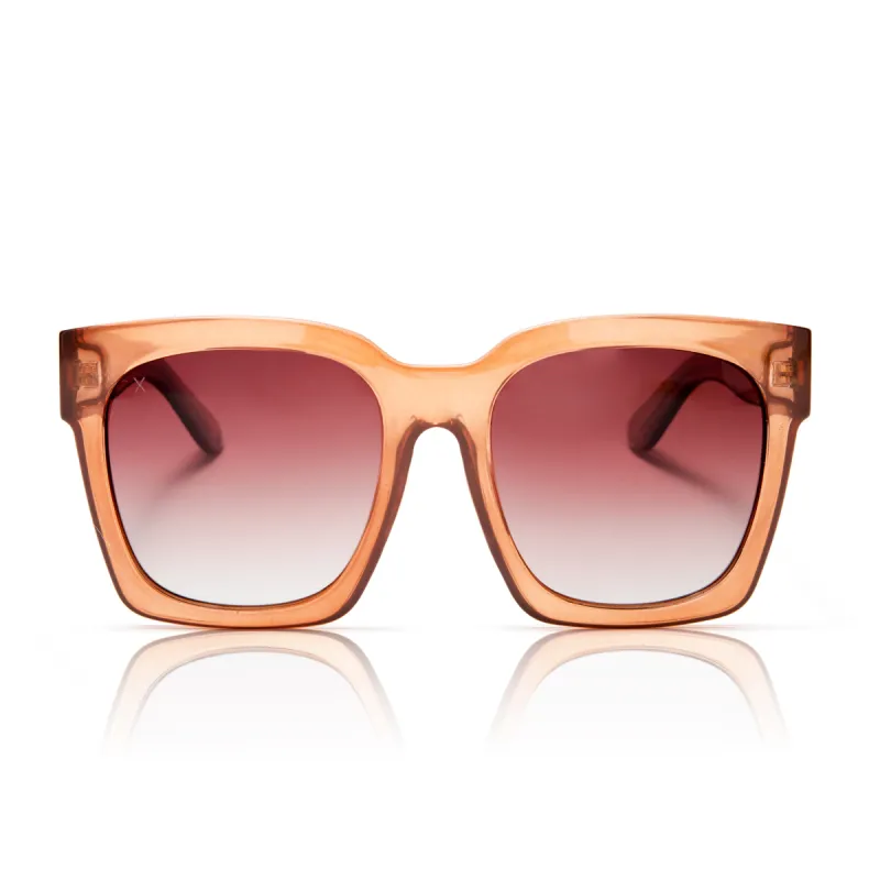 anonymous - taupe crystal + brown gradient sunglasses sold by Dime Optics