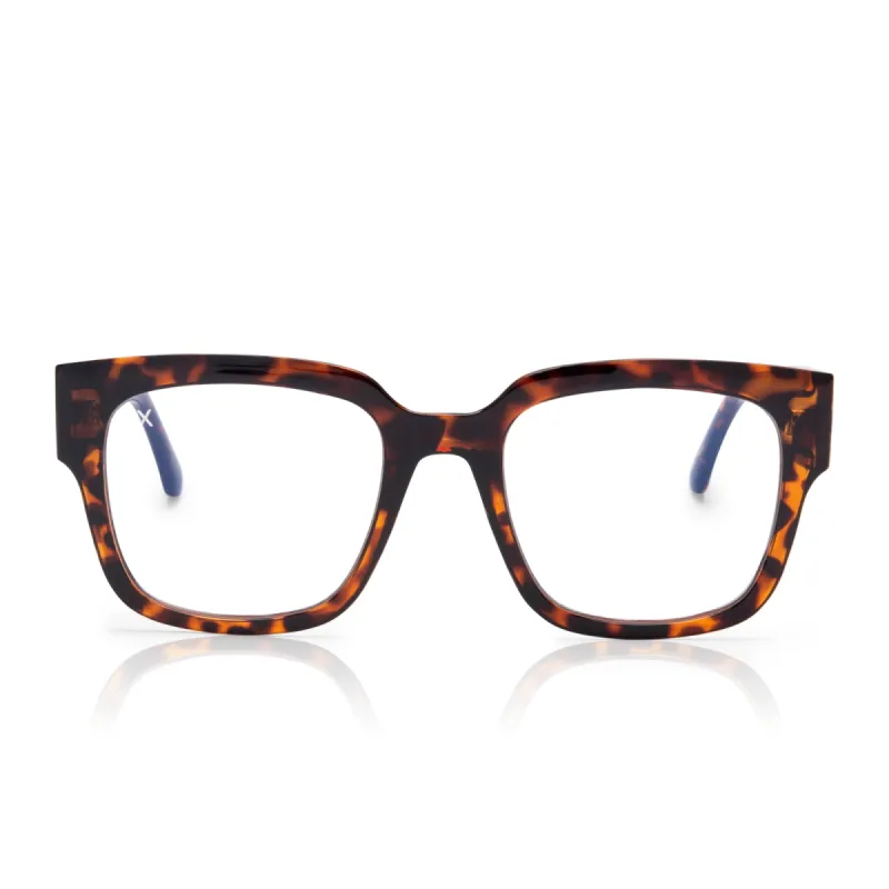 brea - tortoise + blue light glasses sold by Dime Optics