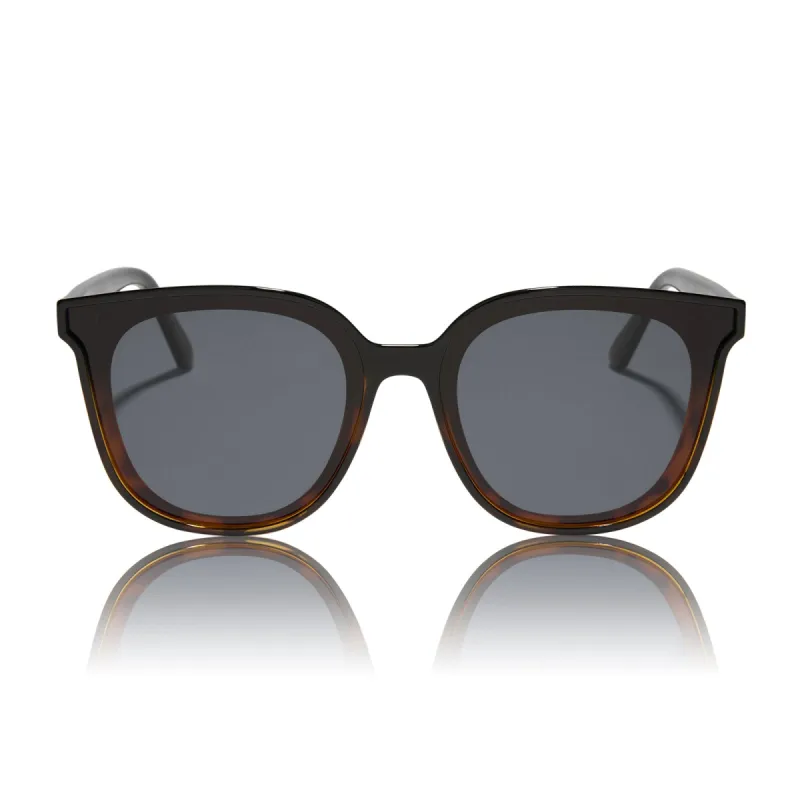 toluca - black tortoise + grey polarized sunglasses sold by Dime Optics