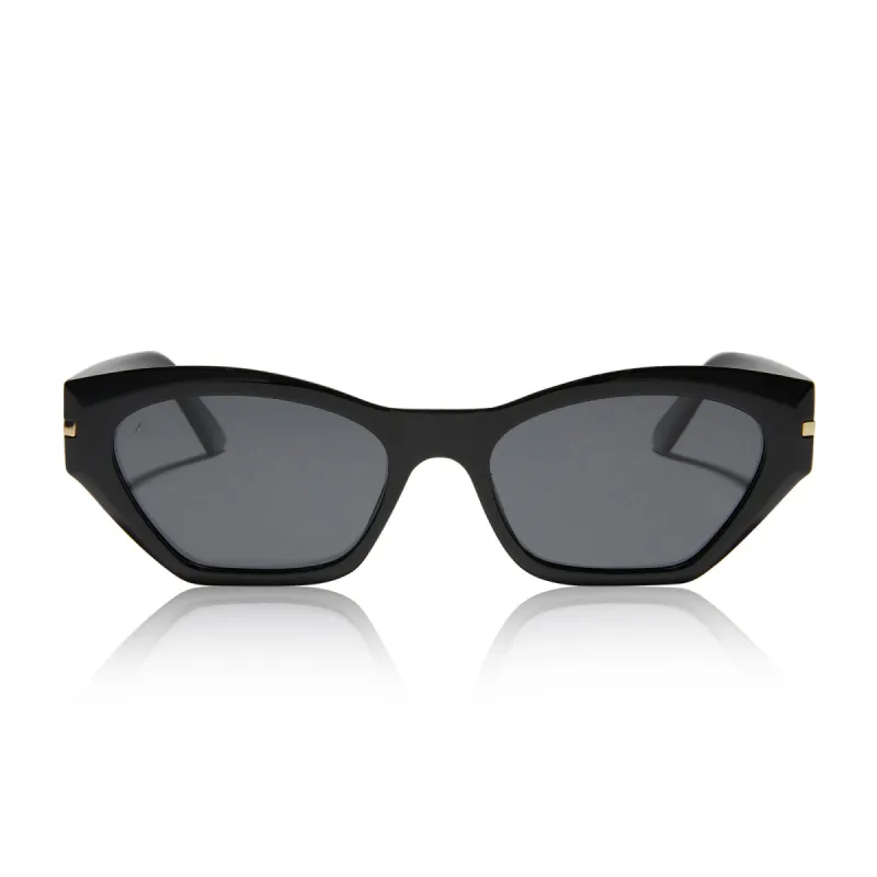 sawtelle - black + grey polarized sunglasses sold by Dime Optics