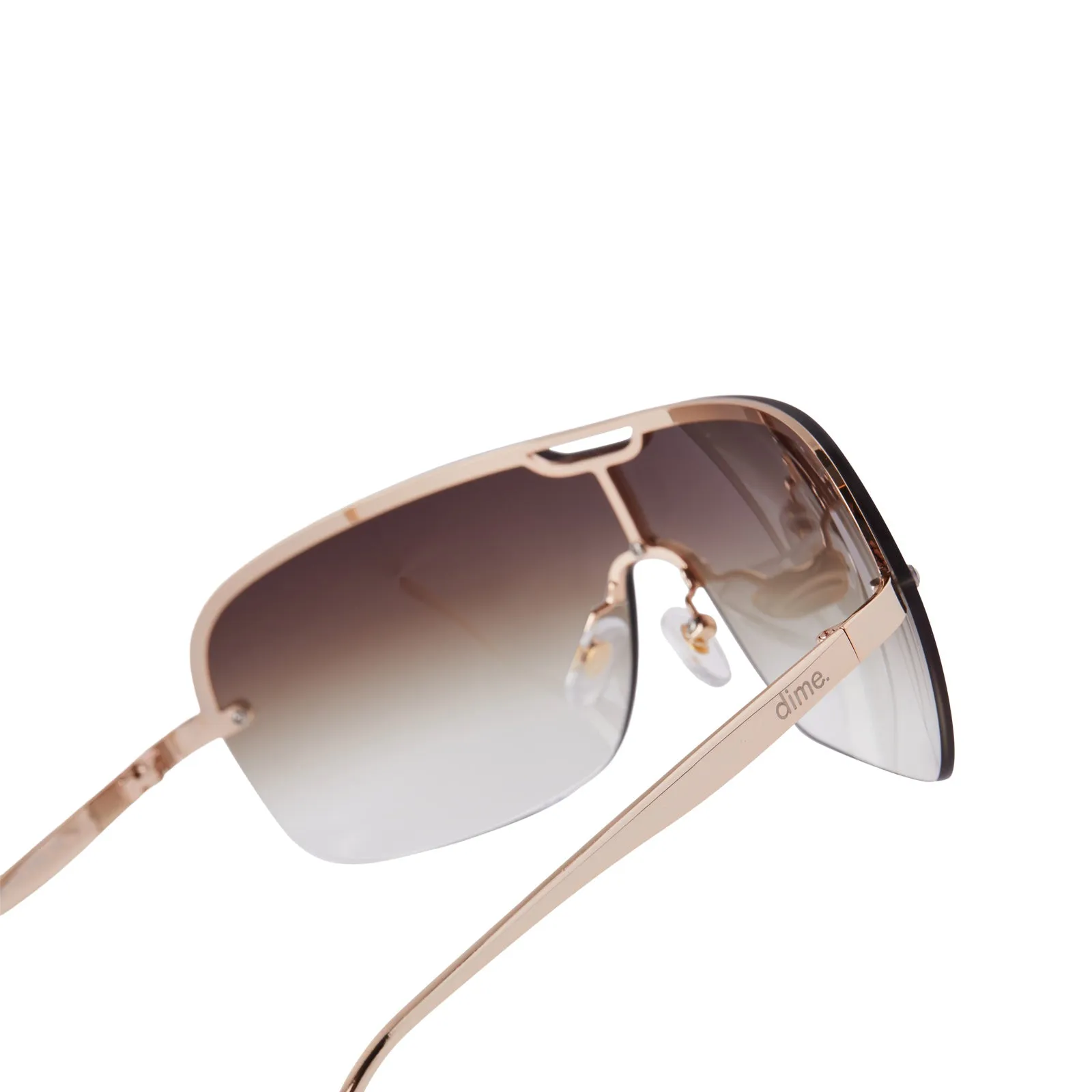 wilshire - shiny gold + brown gradient sharp sunglasses sold by Dime Optics product image thumbnail 3