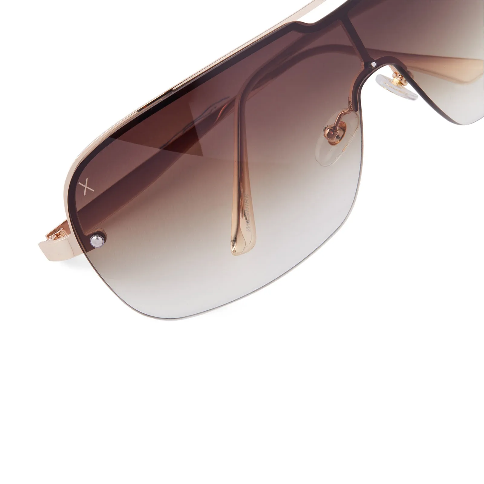 wilshire - shiny gold + brown gradient sharp sunglasses sold by Dime Optics product image thumbnail 4