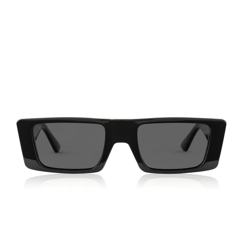 girls night - glossy black sunglasses sold by Dime Optics