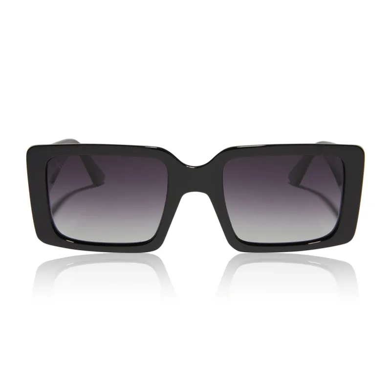 sunset - black + grey gradient polarized sunglasses sold by Dime Optics