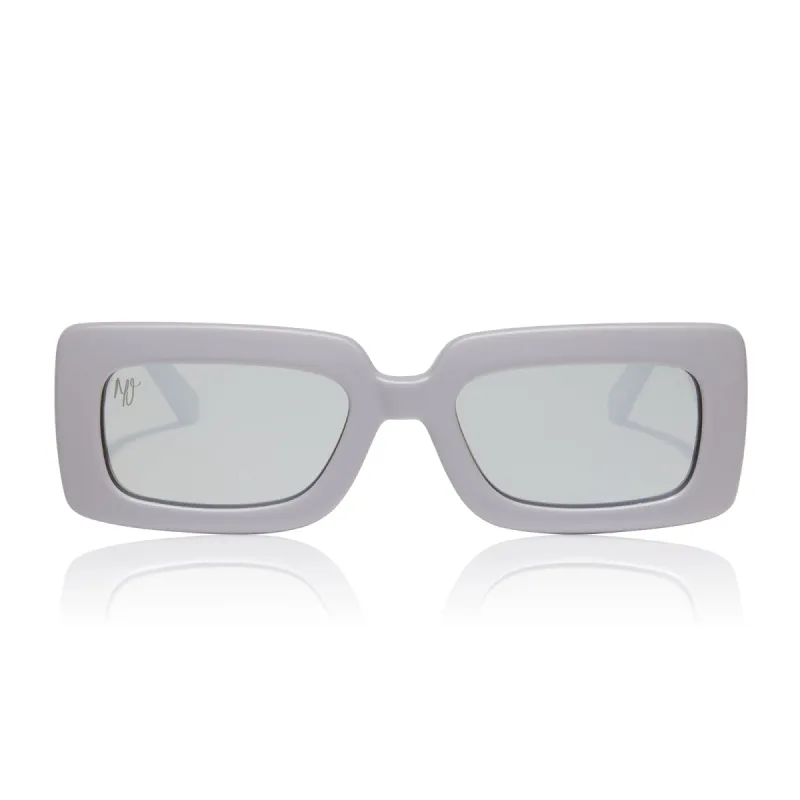 bad beach - matte grey + silver mirror polarized sunglasses sold by Dime Optics