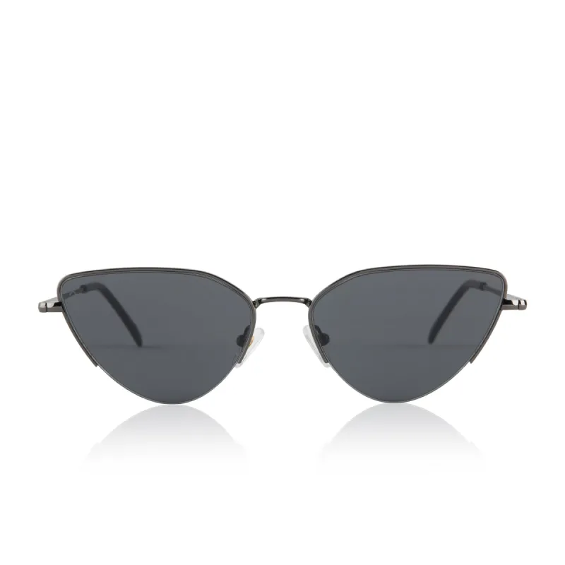 fairfax - shiny gunmetal + solid grey sunglasses sold by Dime Optics