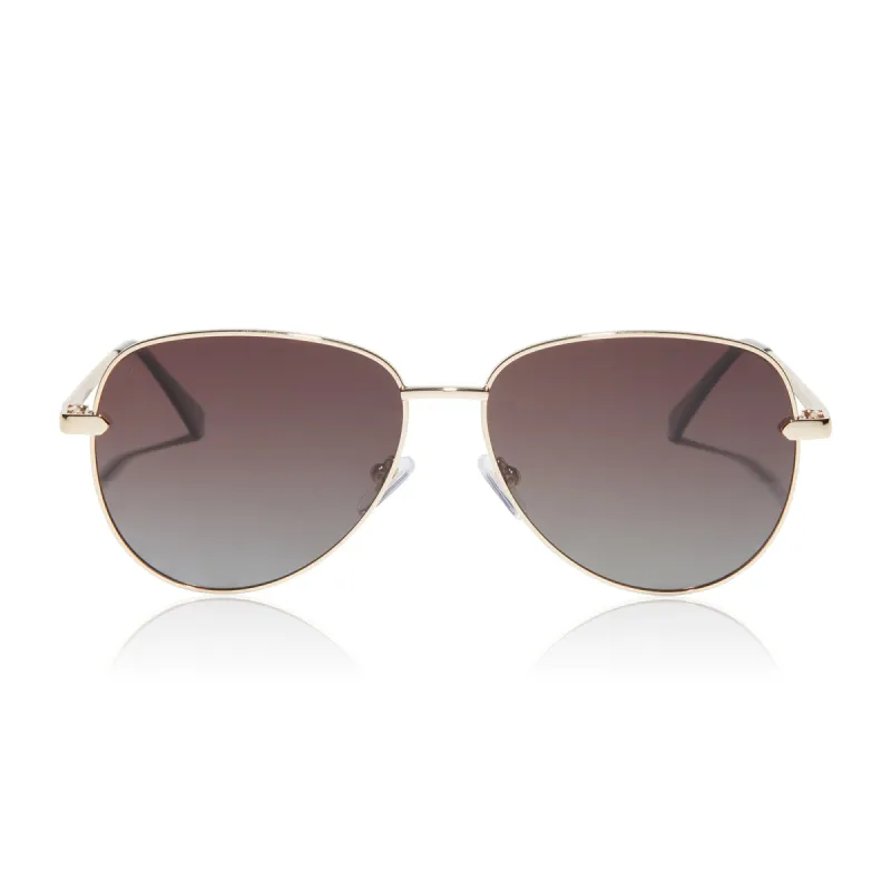 after party - gold + brown gradient polarized sunglasses sold by Dime Optics