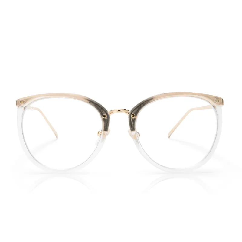 abbey - clear + blue light glasses made by Dime Optics