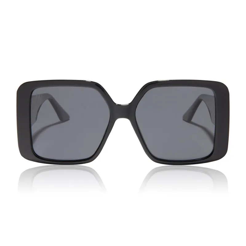 drama queen - black + solid grey polarized sunglasses sold by Dime Optics