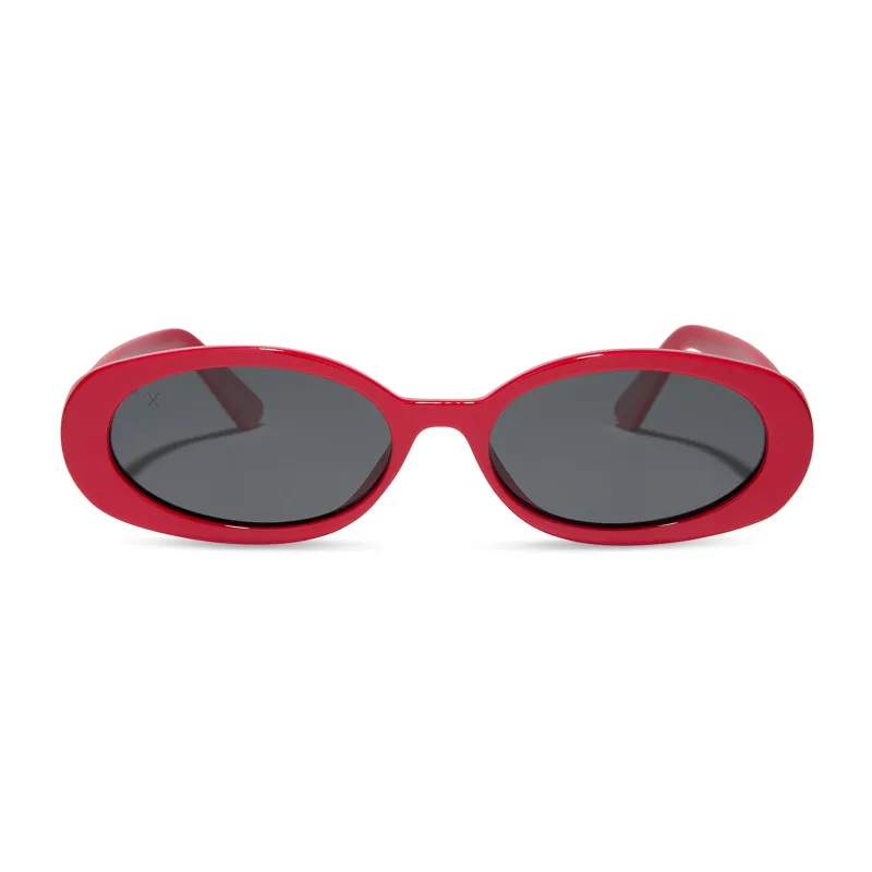westwood - ruby red + grey polarized sunglasses sold by Dime Optics