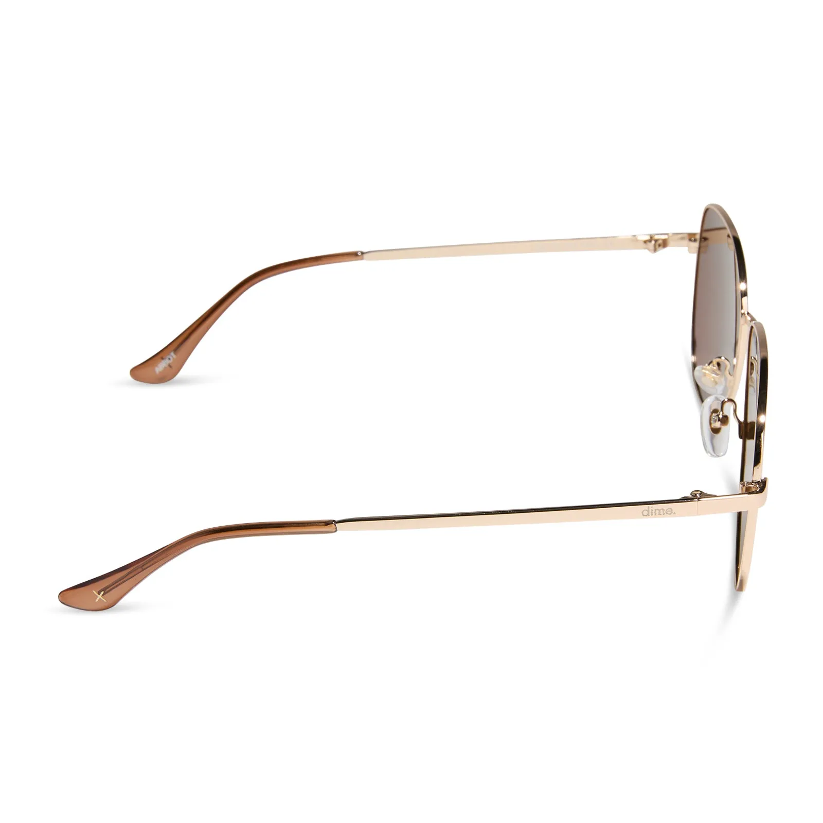 abbot - shiny gold + champagne mirror polarized sunglasses sold by Dime Optics product image thumbnail 3