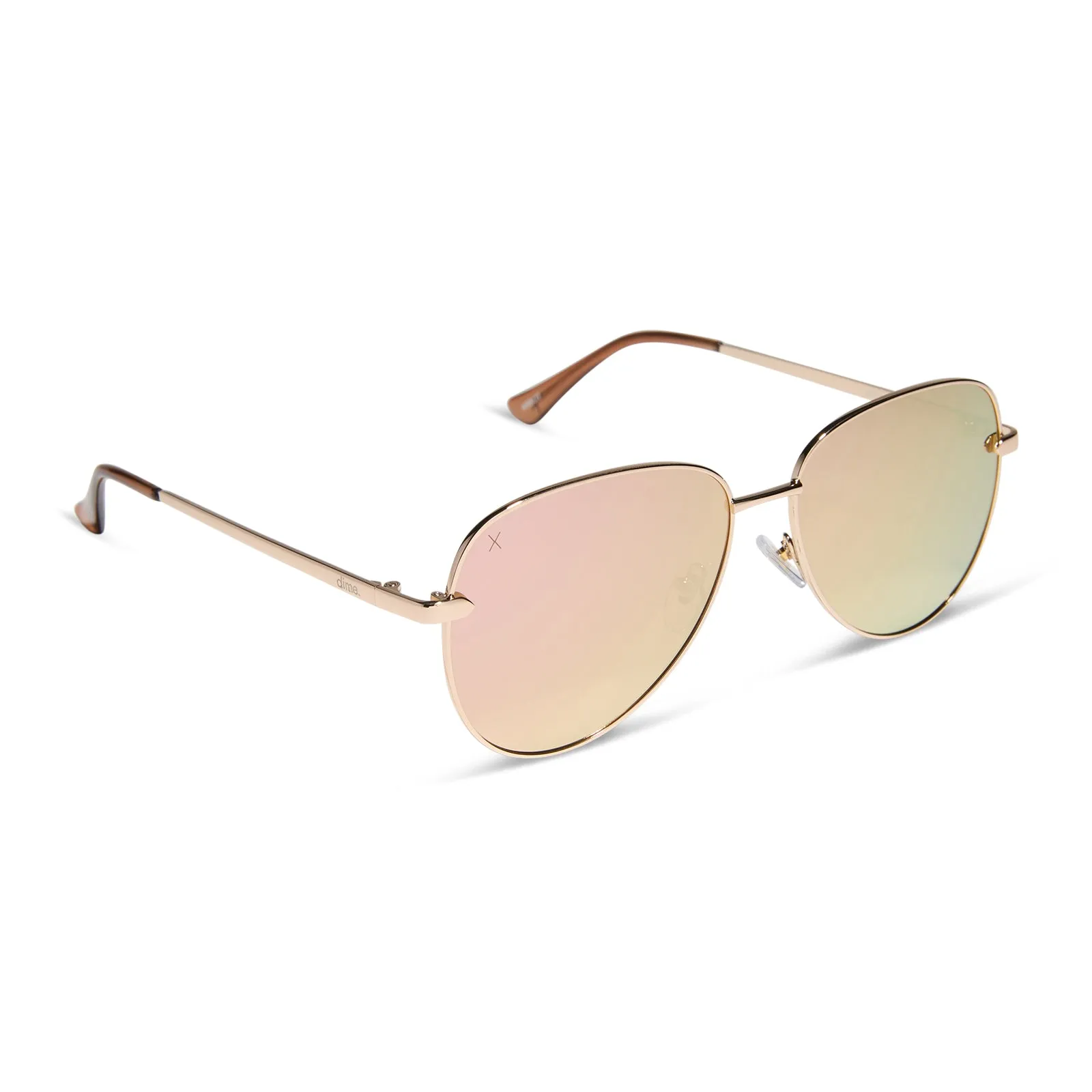 abbot - shiny gold + champagne mirror polarized sunglasses sold by Dime Optics product image thumbnail 2