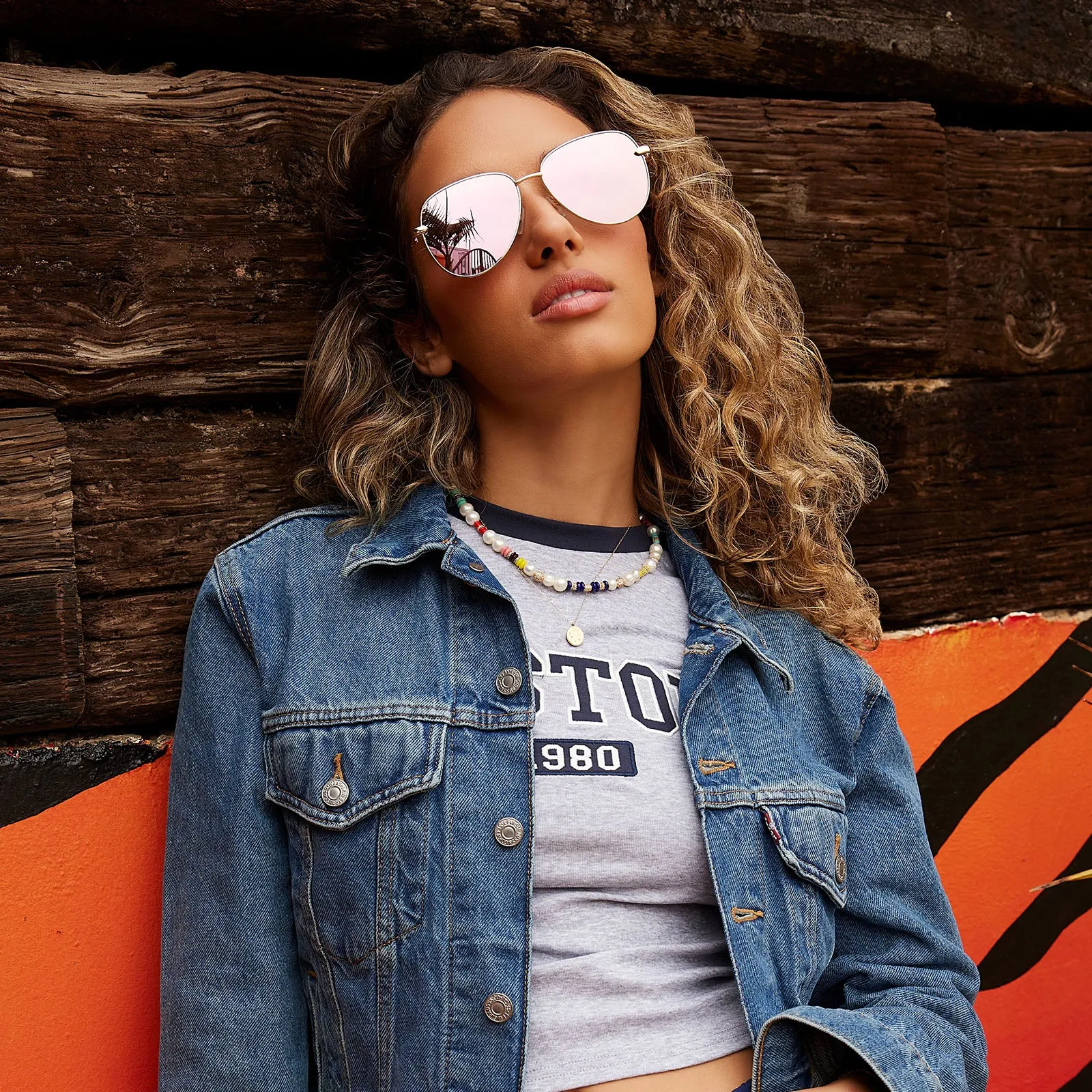 abbot - shiny gold + champagne mirror polarized sunglasses sold by Dime Optics product image thumbnail 5