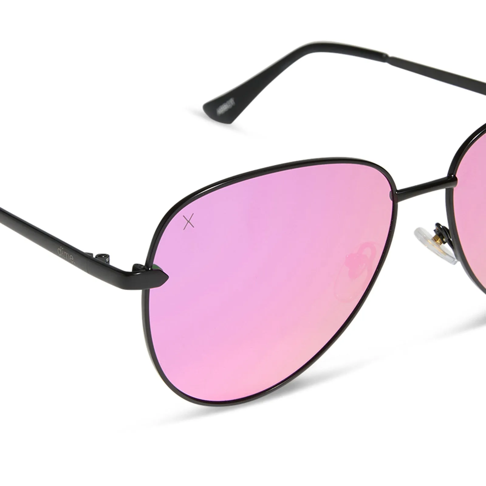 abbot - matte black + pink mirror polarized sunglasses sold by Dime Optics product image thumbnail 4