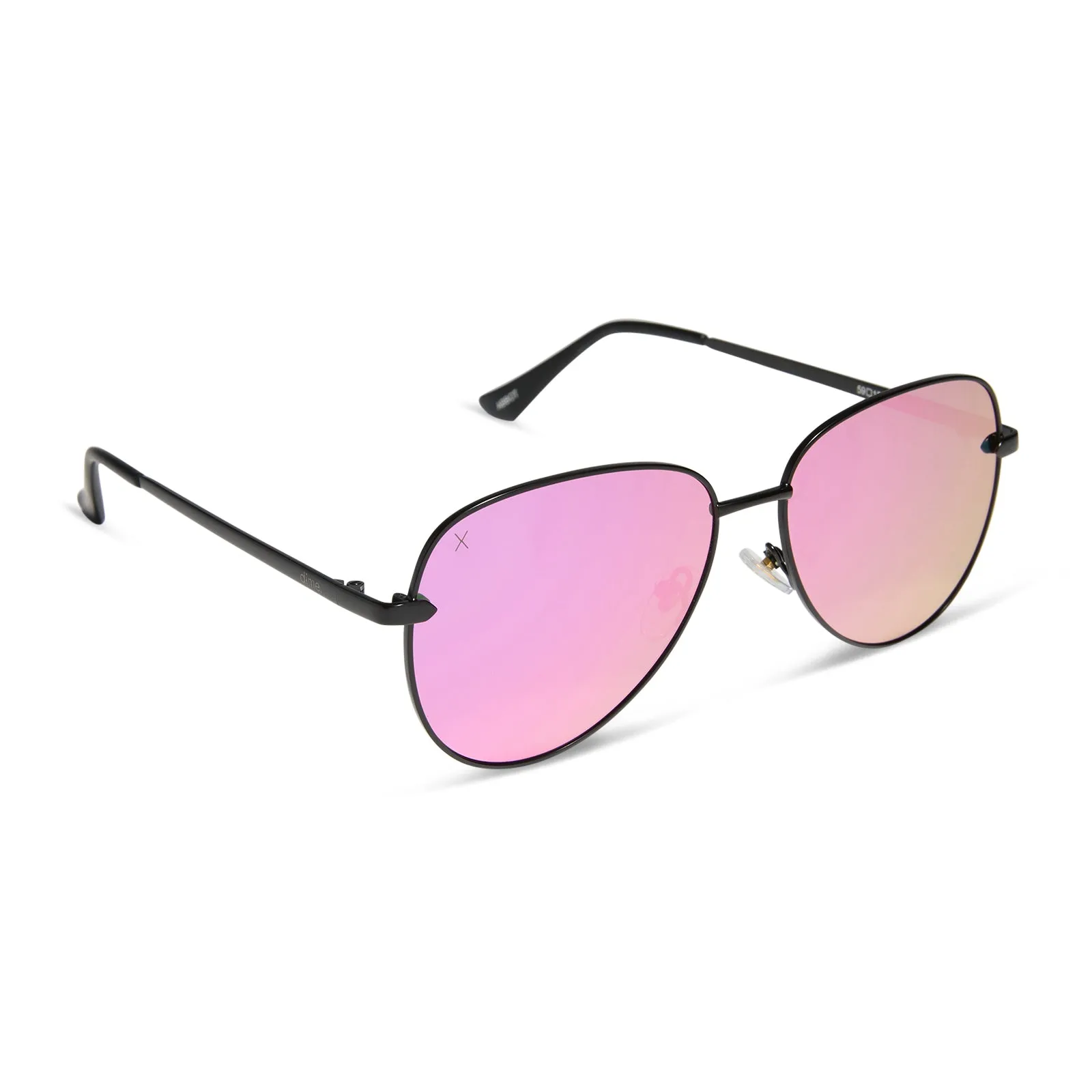 abbot - matte black + pink mirror polarized sunglasses sold by Dime Optics product image thumbnail 2