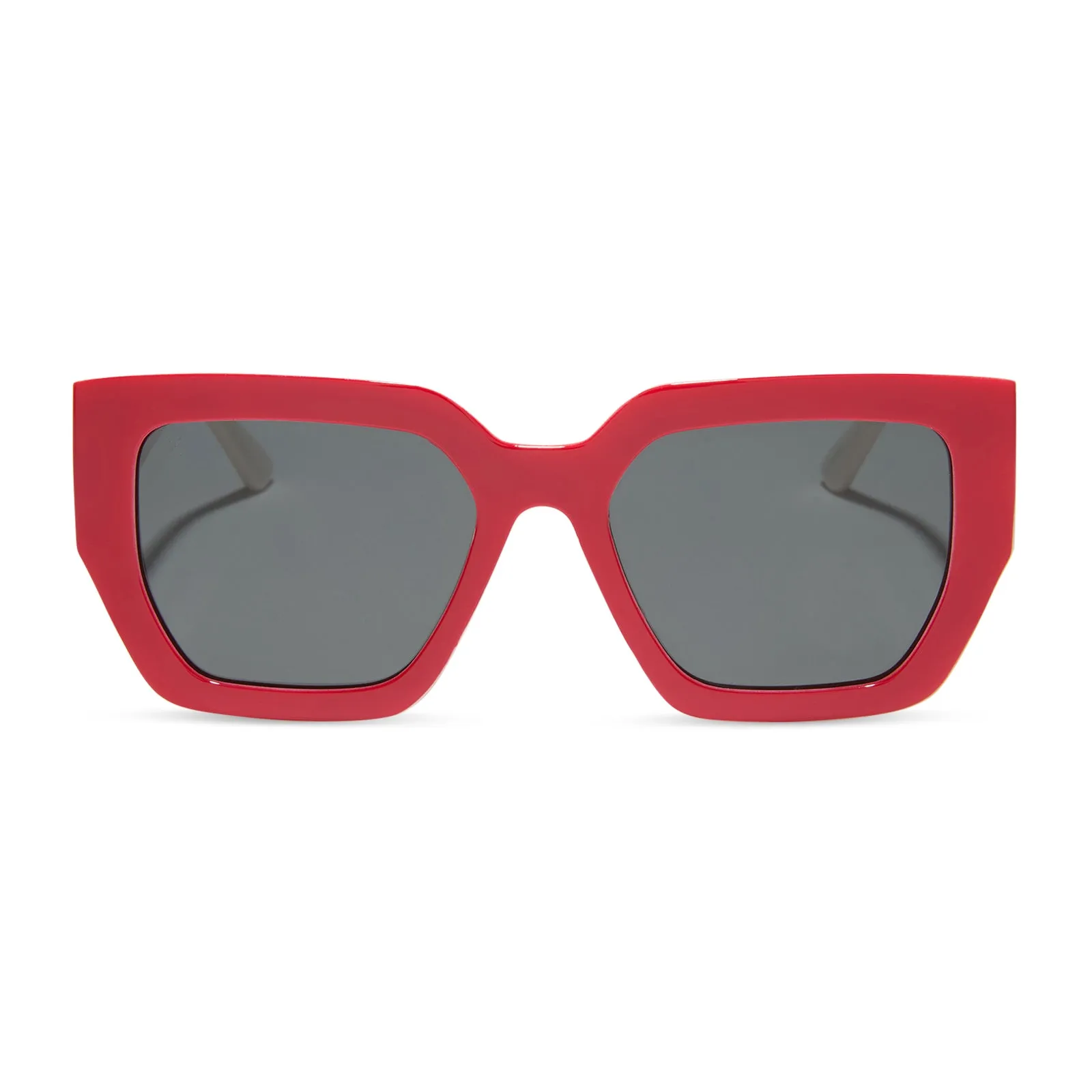 highland - ruby red + swiss coffee + grey polarized sunglasses sold by Dime Optics