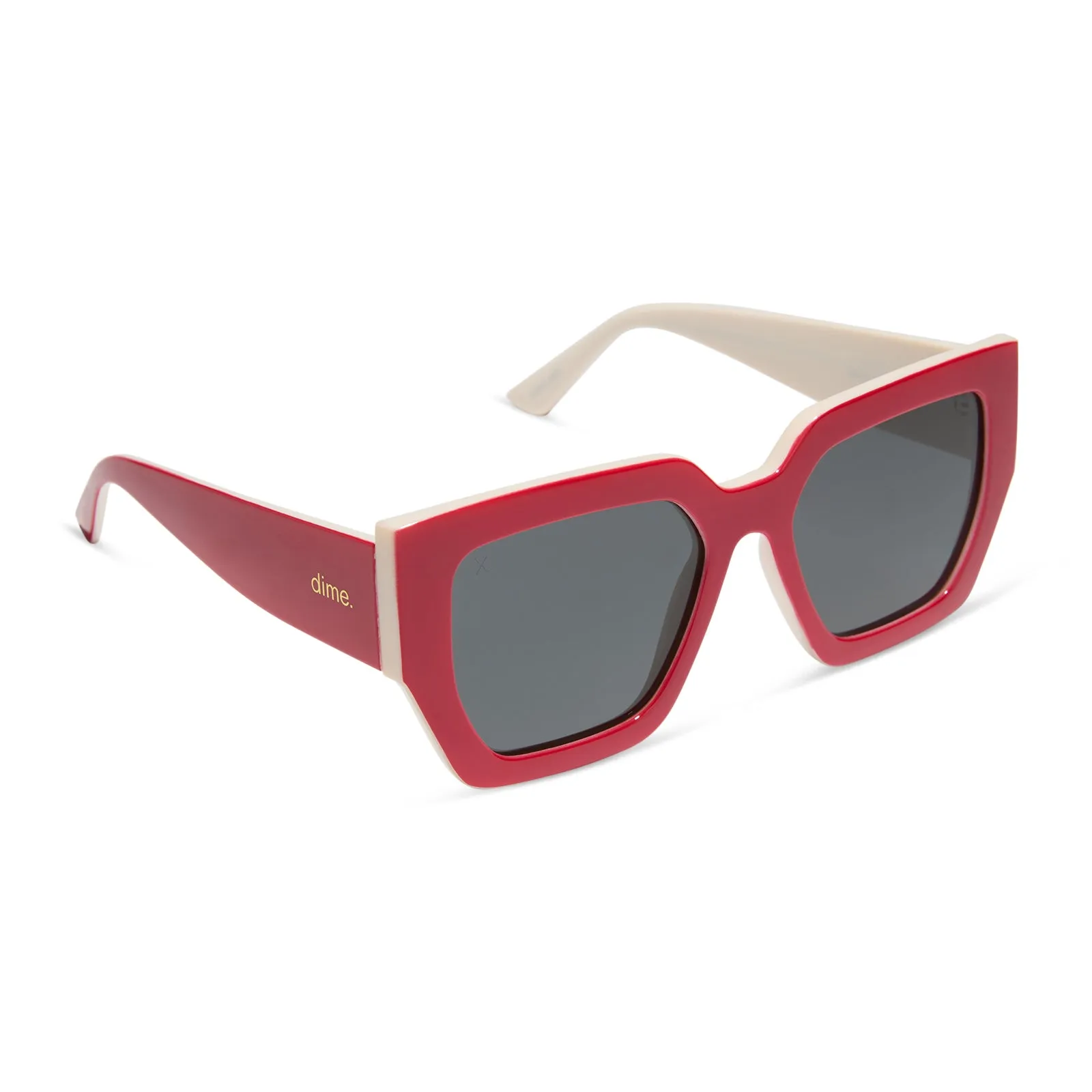 highland - ruby red + swiss coffee + grey polarized sunglasses sold by Dime Optics product image thumbnail 2