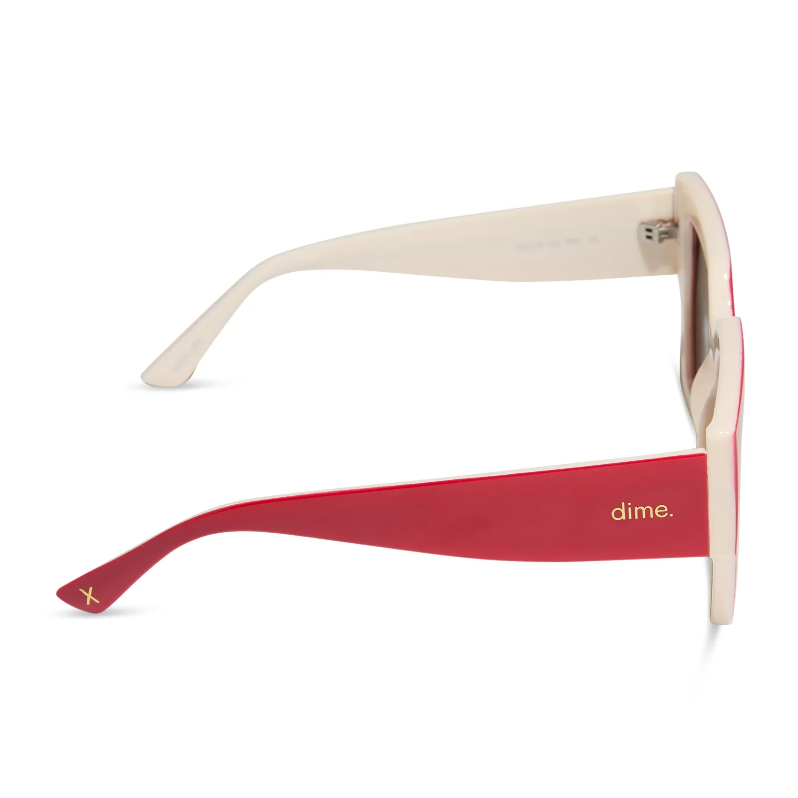 highland - ruby red + swiss coffee + grey polarized sunglasses sold by Dime Optics product image thumbnail 3