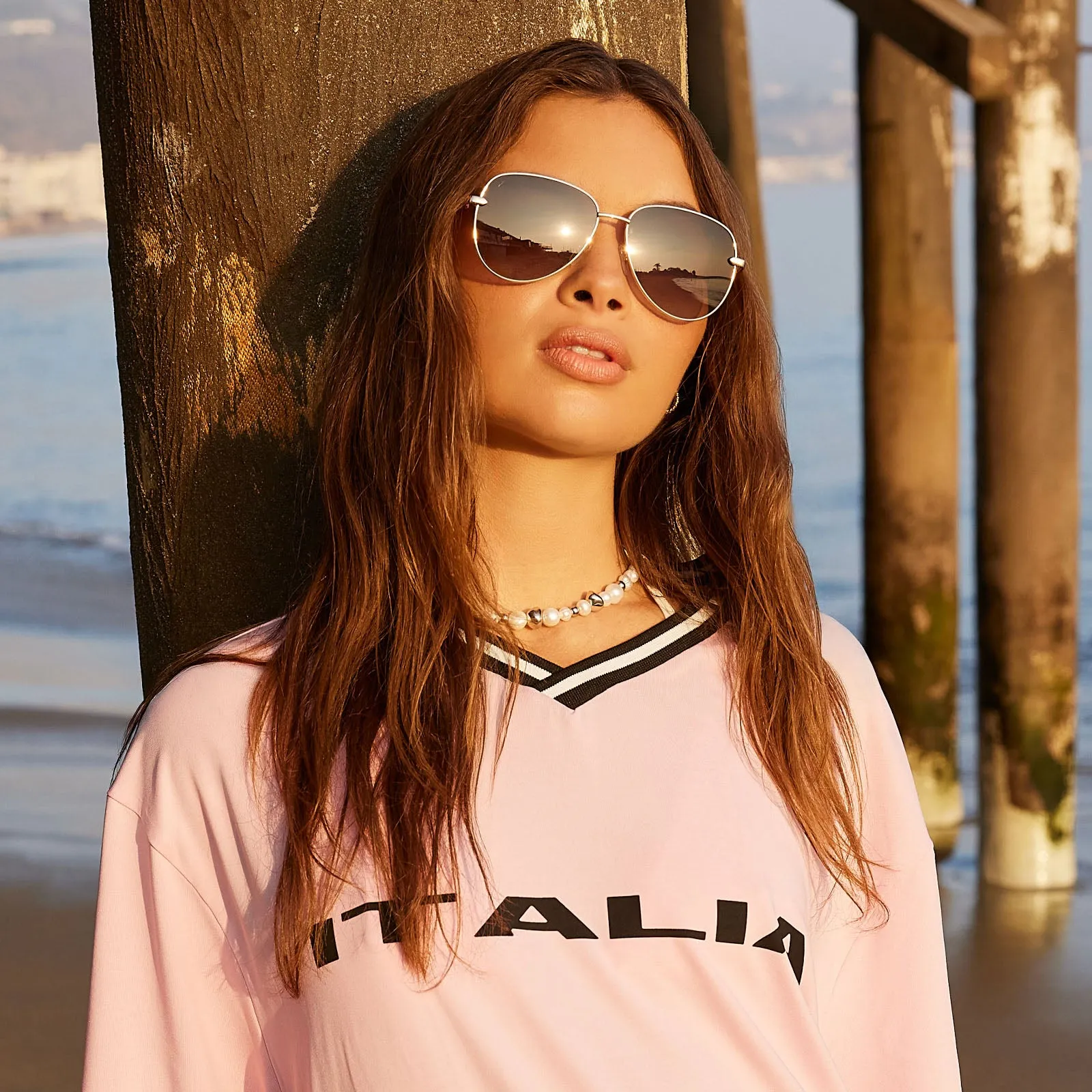 abbot - gold + brown gradient polarized sunglasses sold by Dime Optics product image thumbnail 5