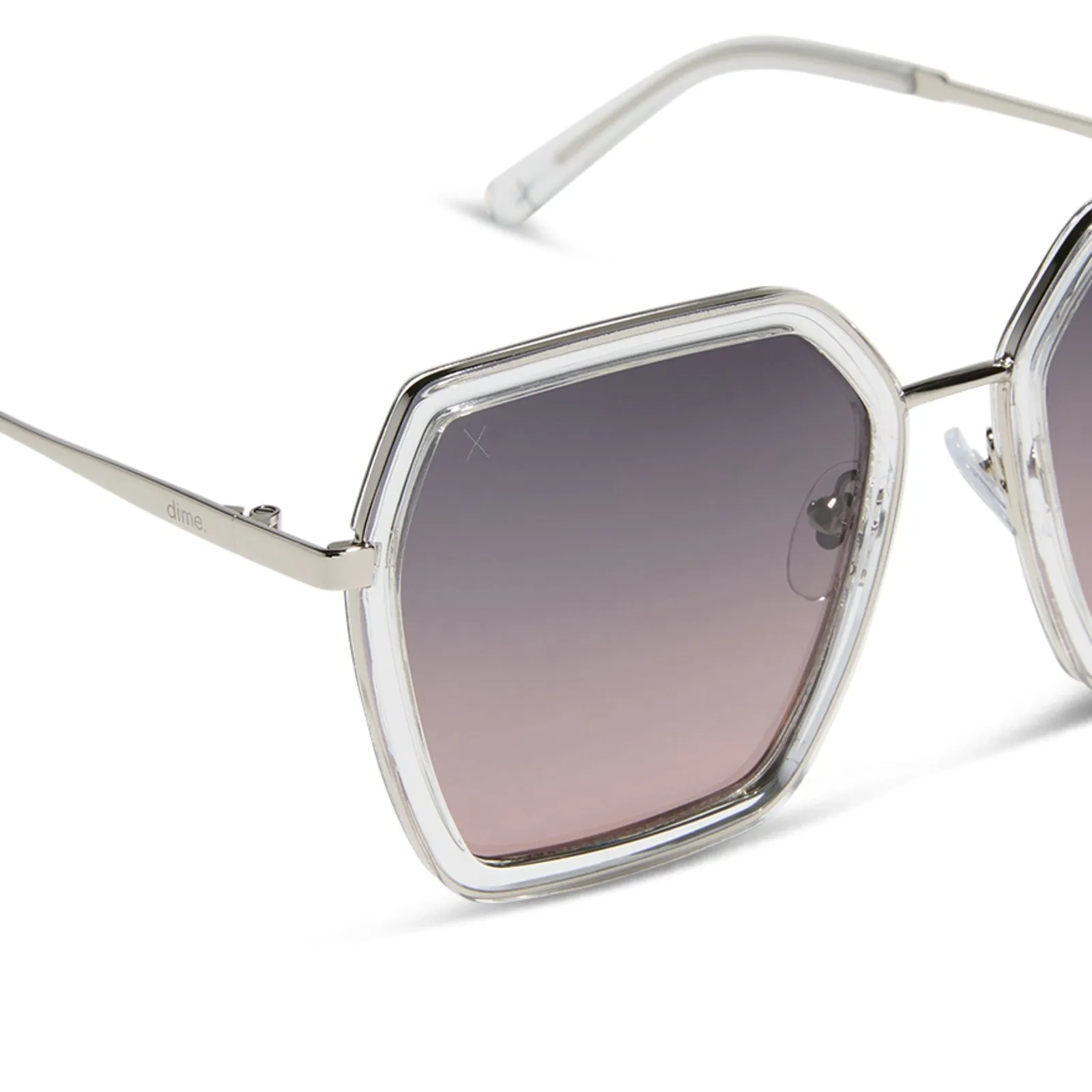 alameda - silver + crystal clear + orchid gradient polarized sunglasses sold by Dime Optics product image thumbnail 4