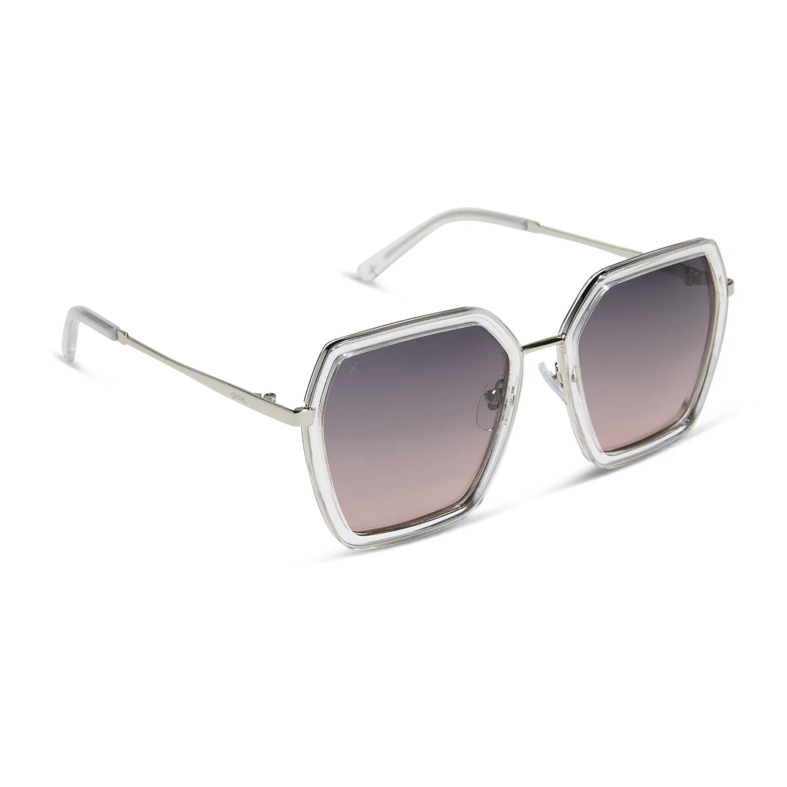 alameda - silver + crystal clear + orchid gradient polarized sunglasses sold by Dime Optics product image thumbnail 2