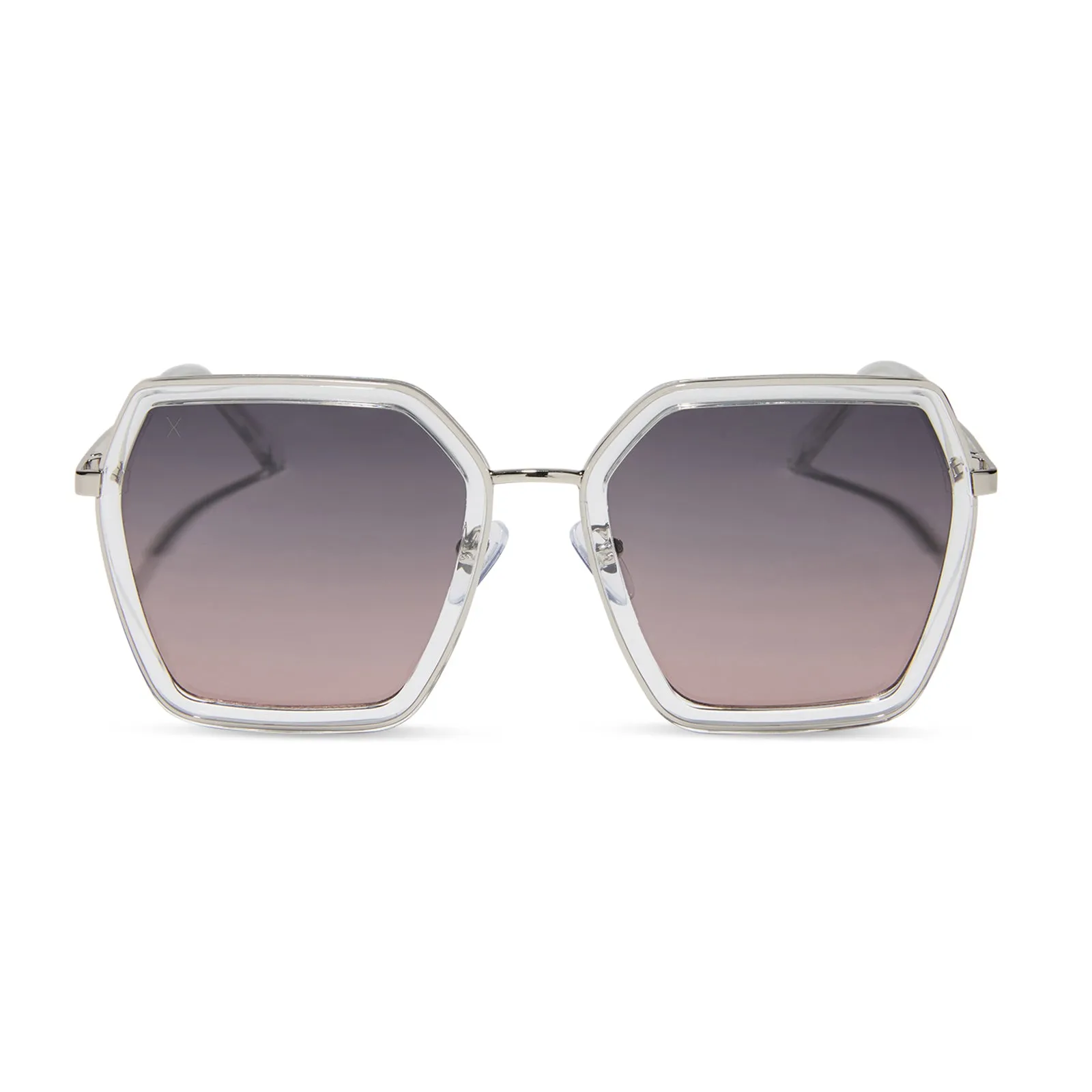 alameda - silver + crystal clear + orchid gradient polarized sunglasses sold by Dime Optics