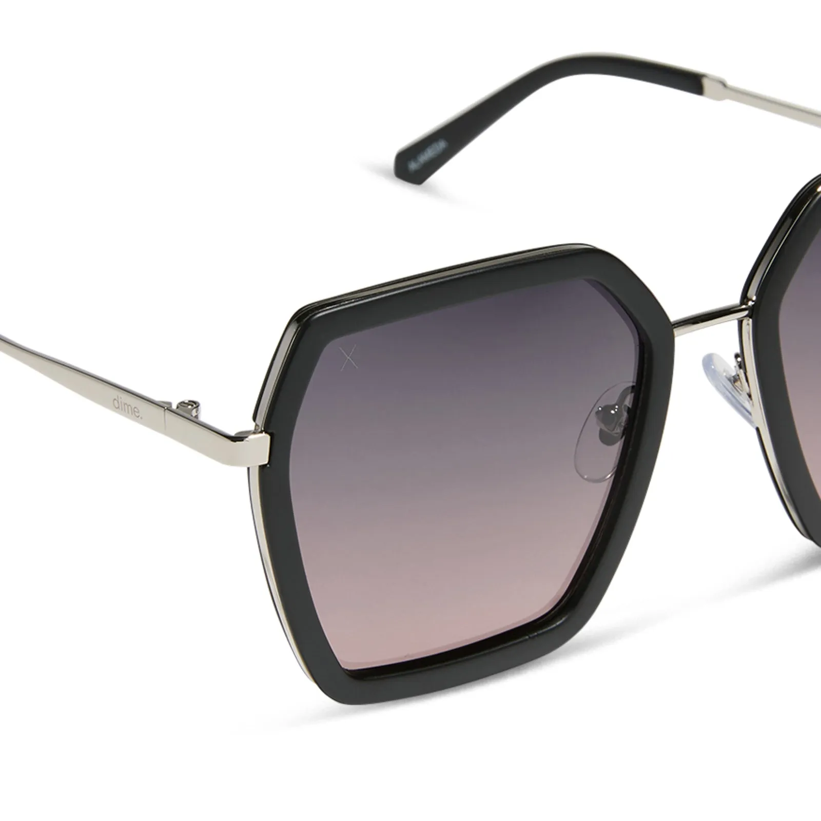 alameda - silver + matte black + orchid gradient polarized sunglasses sold by Dime Optics product image thumbnail 4