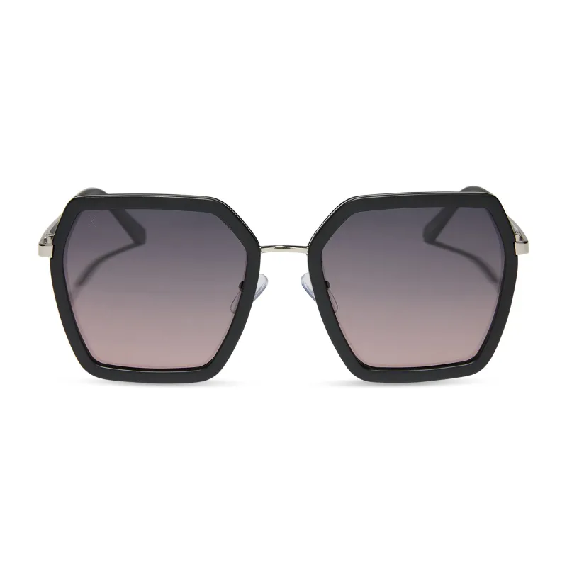 alameda - silver + matte black + orchid gradient polarized sunglasses sold by Dime Optics