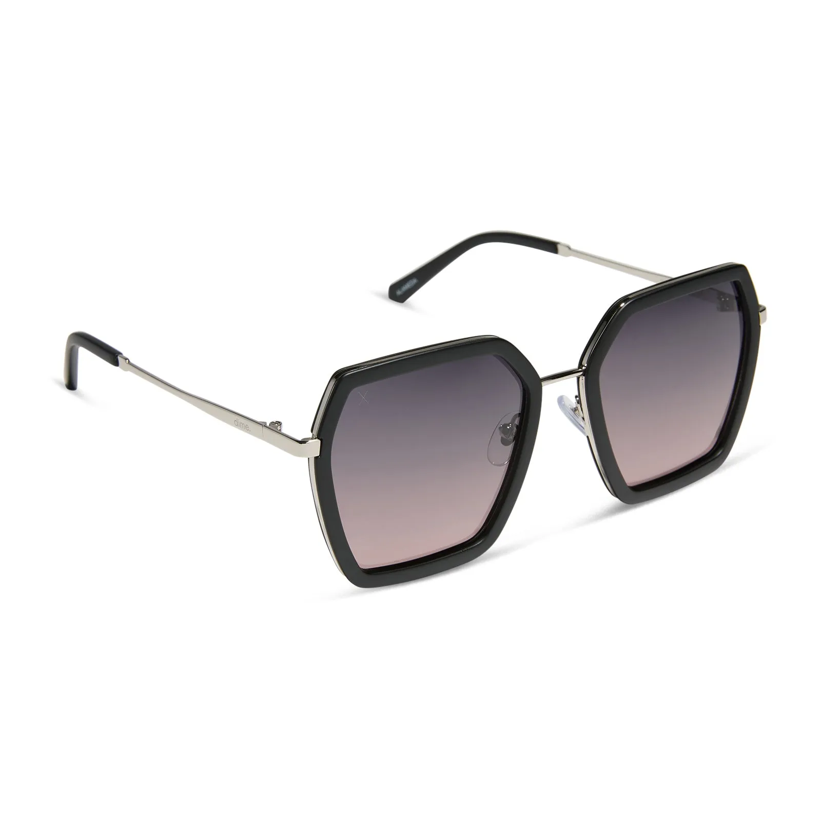 alameda - silver + matte black + orchid gradient polarized sunglasses sold by Dime Optics product image thumbnail 2