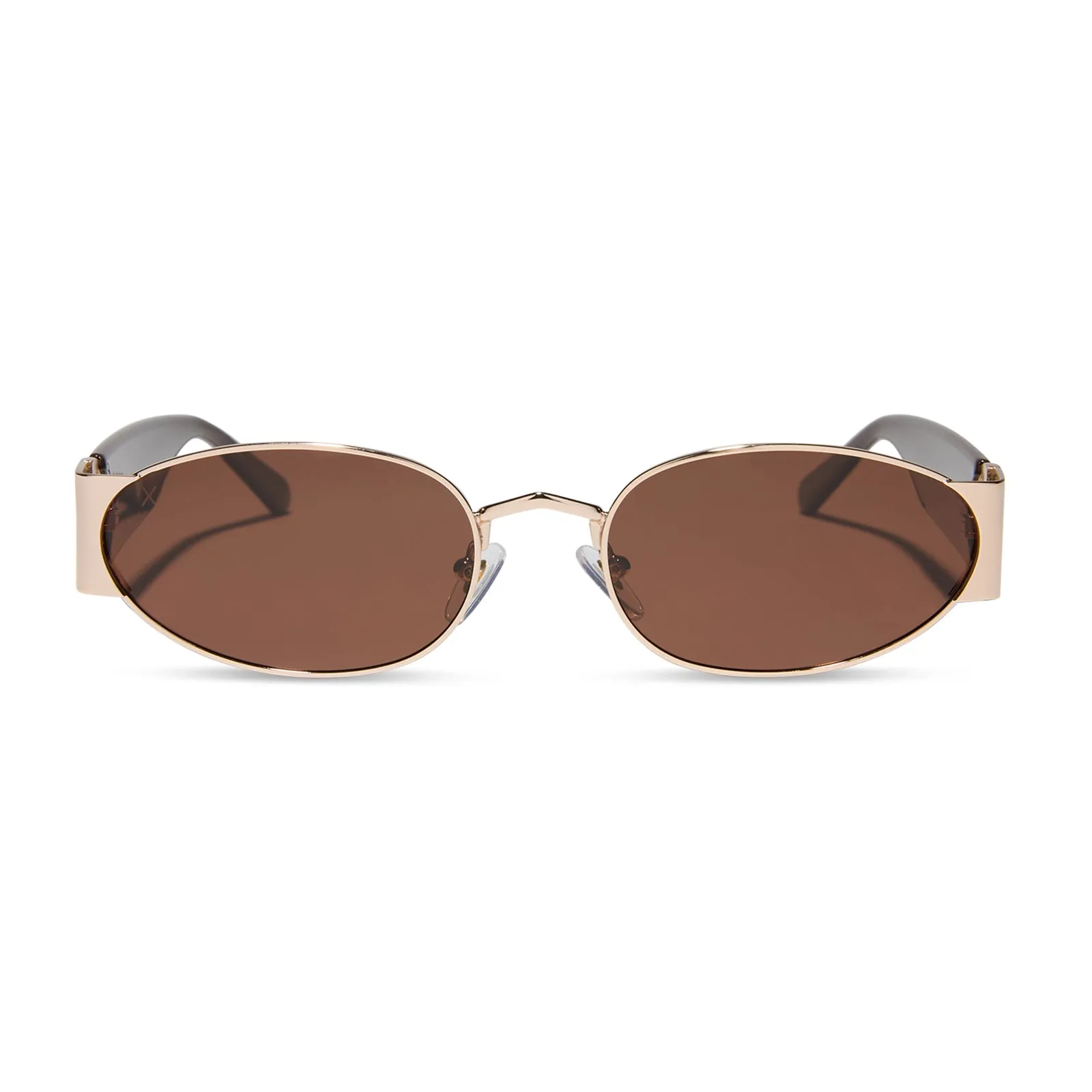 vine - gold + mocha + brown polarized sunglasses sold by Dime Optics