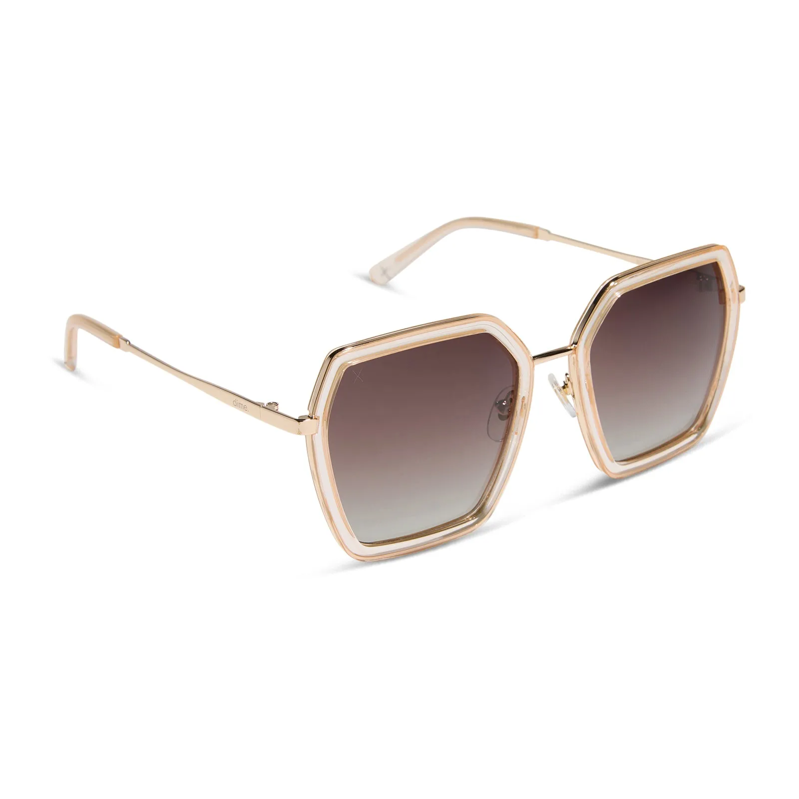 alameda - gold + frosty white + brown gradient polarized sunglasses sold by Dime Optics product image thumbnail 2