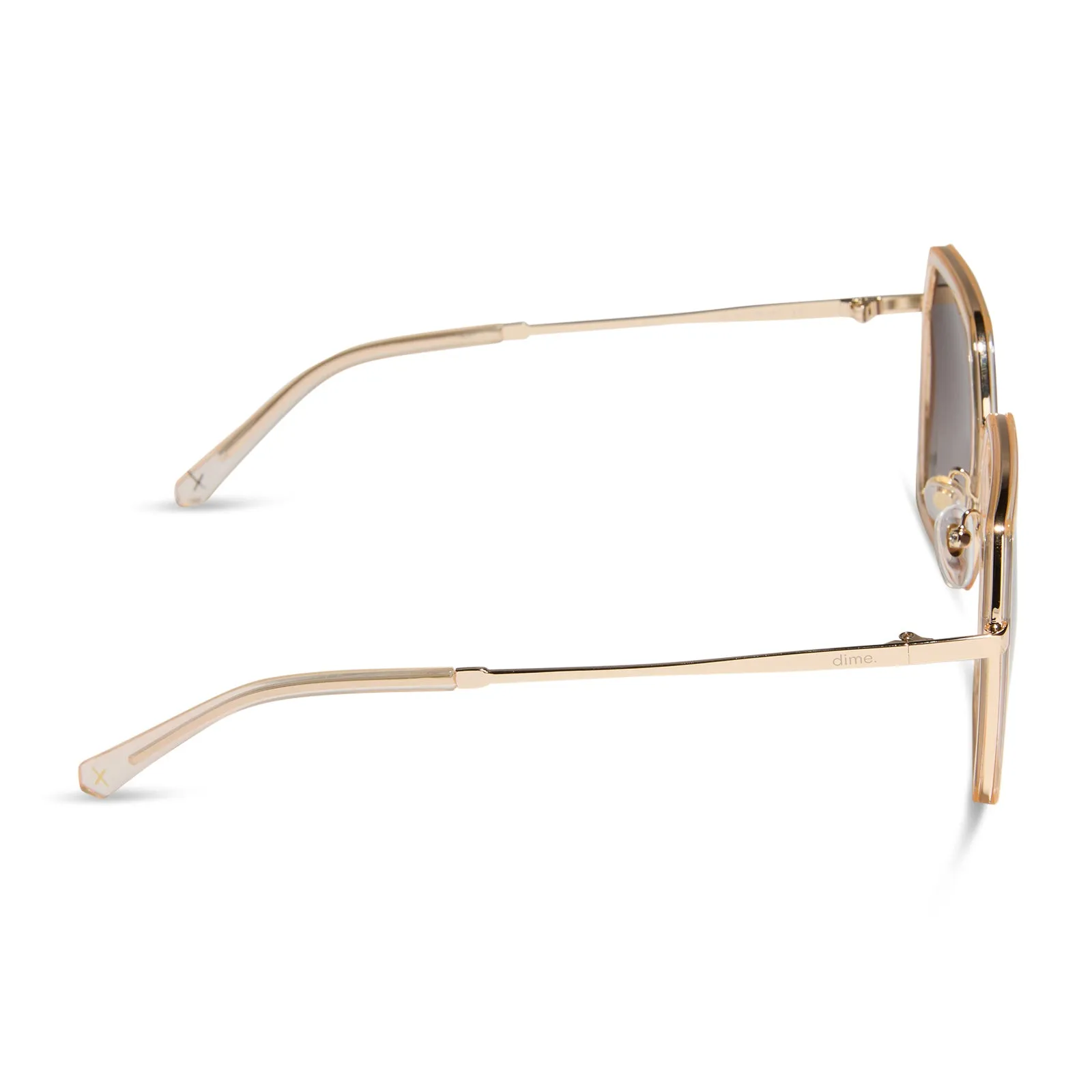 alameda - gold + frosty white + brown gradient polarized sunglasses sold by Dime Optics product image thumbnail 3