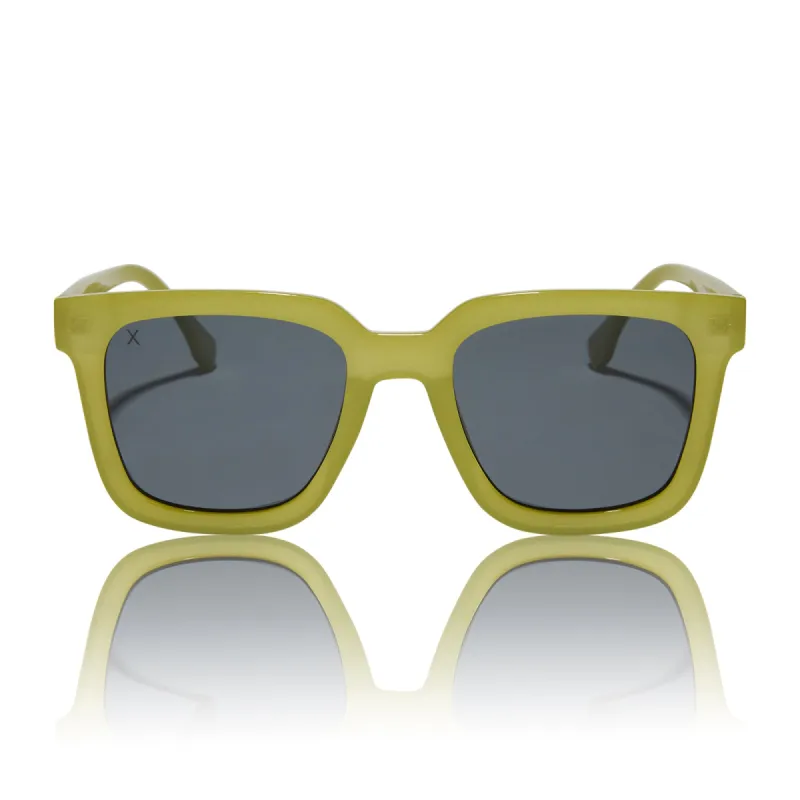 malibu - valley green + grey polarized sunglasses sold by Dime Optics