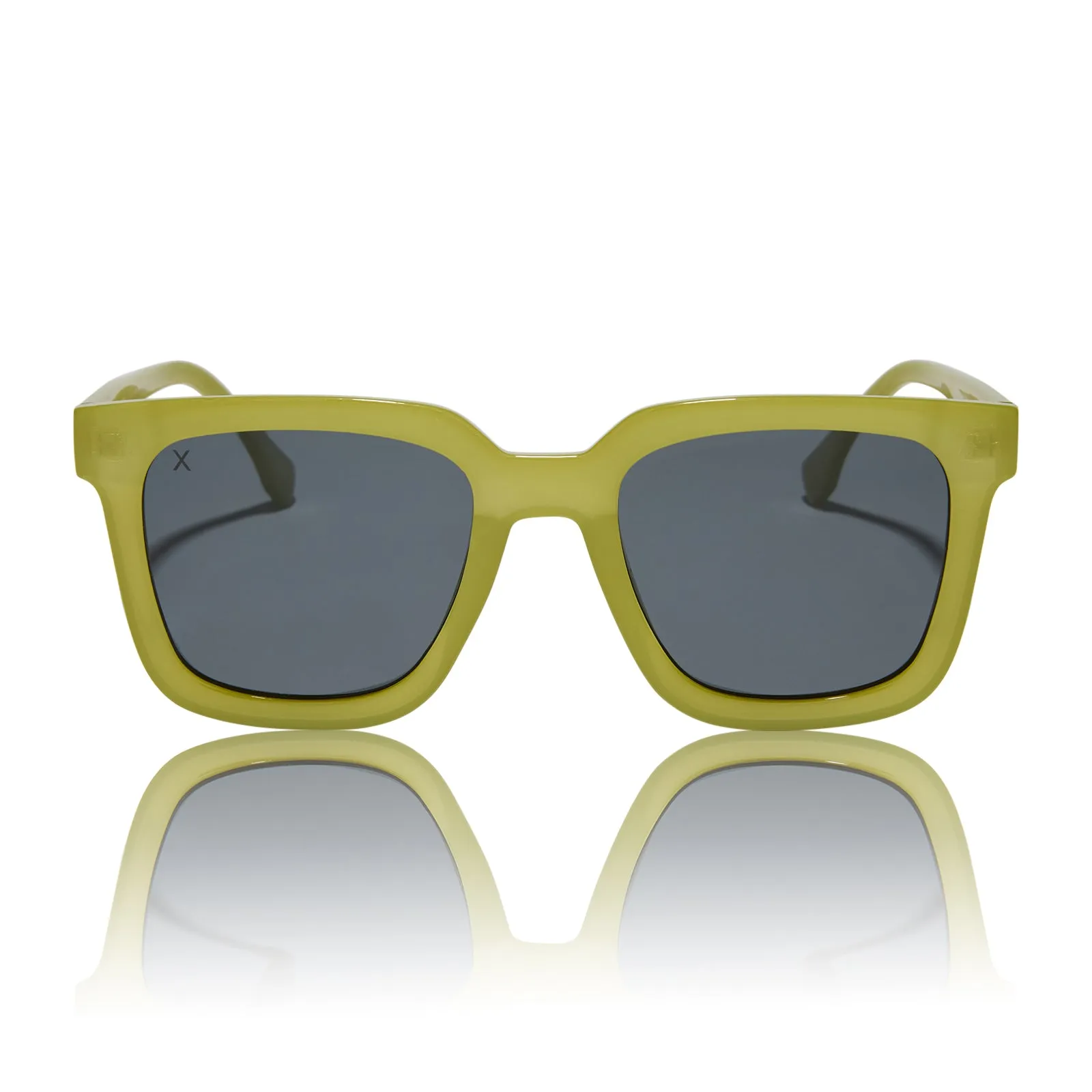 malibu - valley green + grey polarized sunglasses sold by Dime Optics