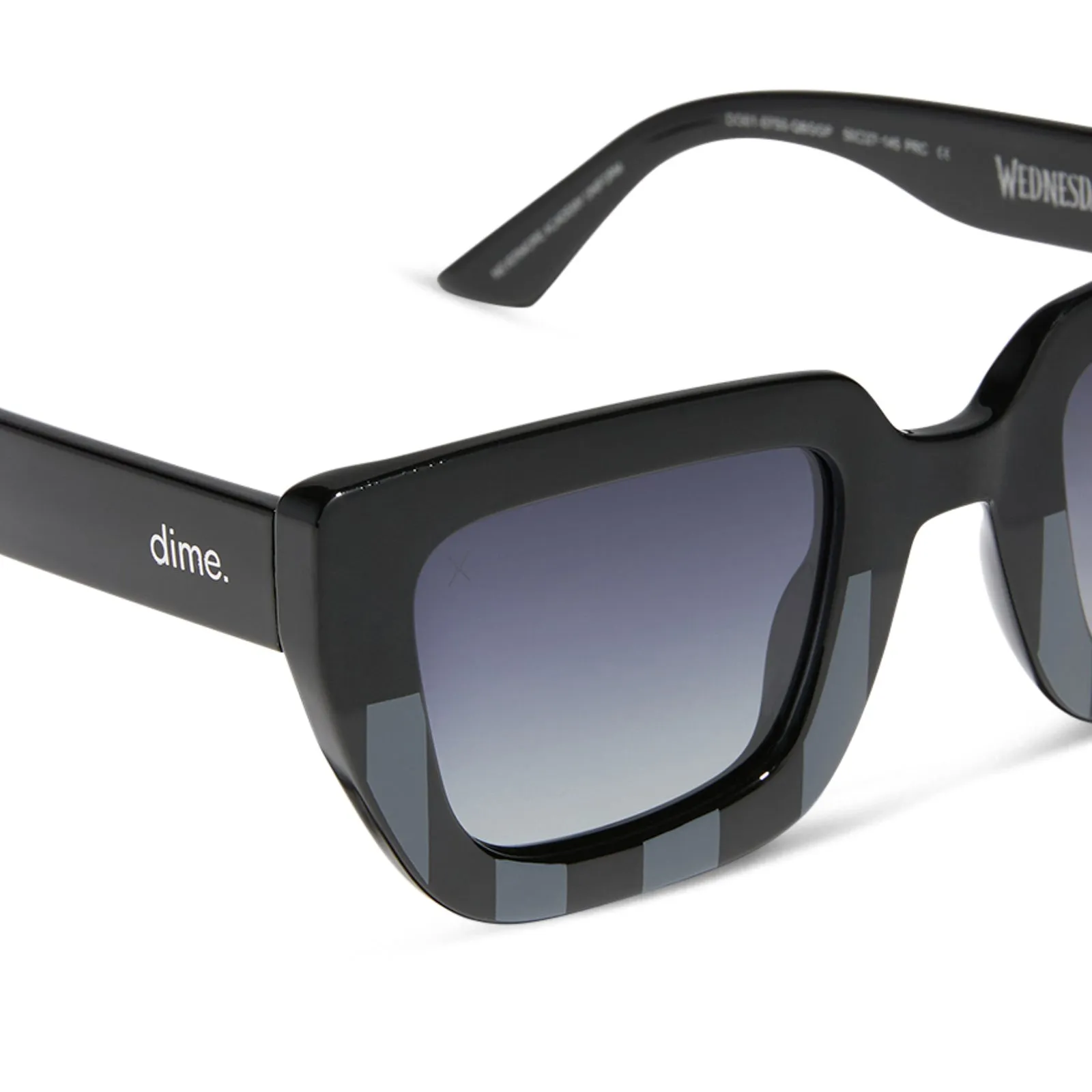 nevermore academy uniform - moody matte grey + glossy raven black + woeful black gradient polarized sunglasses sold by Dime Optics product image thumbnail 5