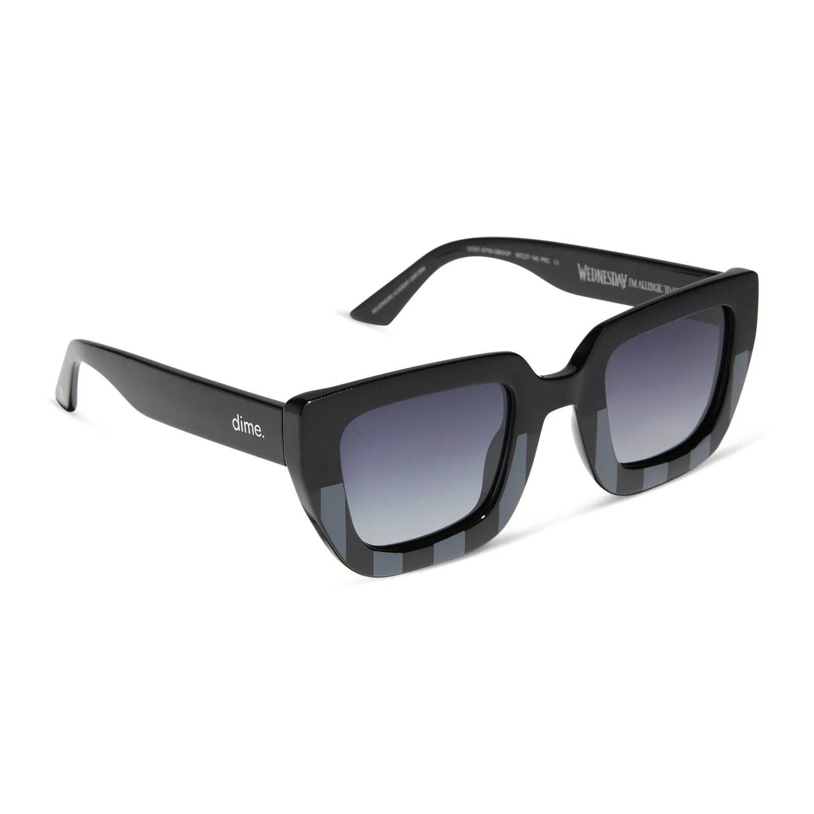 nevermore academy uniform - moody matte grey + glossy raven black + woeful black gradient polarized sunglasses sold by Dime Optics product image thumbnail 3