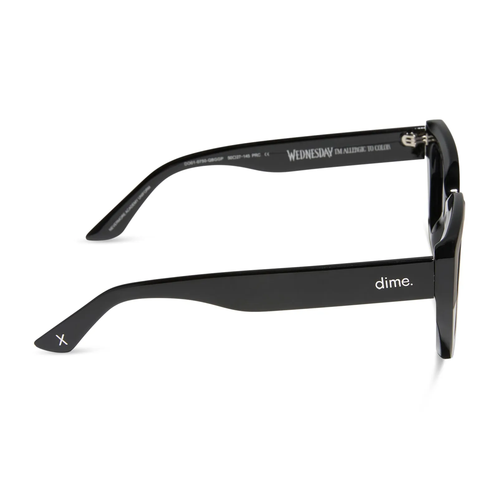 nevermore academy uniform - moody matte grey + glossy raven black + woeful black gradient polarized sunglasses sold by Dime Optics product image thumbnail 4