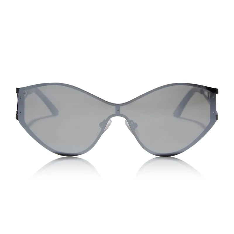 dessy - black + silver mirror sunglasses sold by Dime Optics