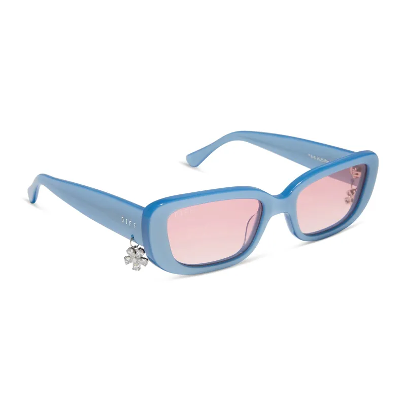 CHER - LIGHT BLUE + PINK GRADIENT SUNGLASSES made by Diff Eyewear