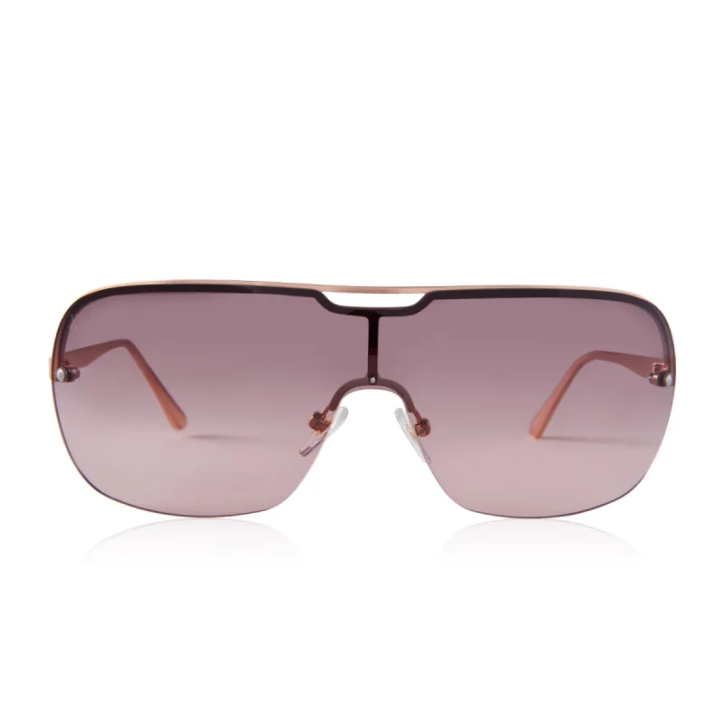 wilshire - brushed rose gold + rose gradient sunglasses sold by Dime Optics